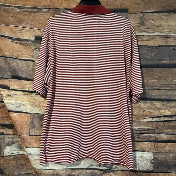 Ping Collection Polo Shirt Large Red Striped Dry Fiber Dynamics Golf Outdoors - Picture 6 of 8